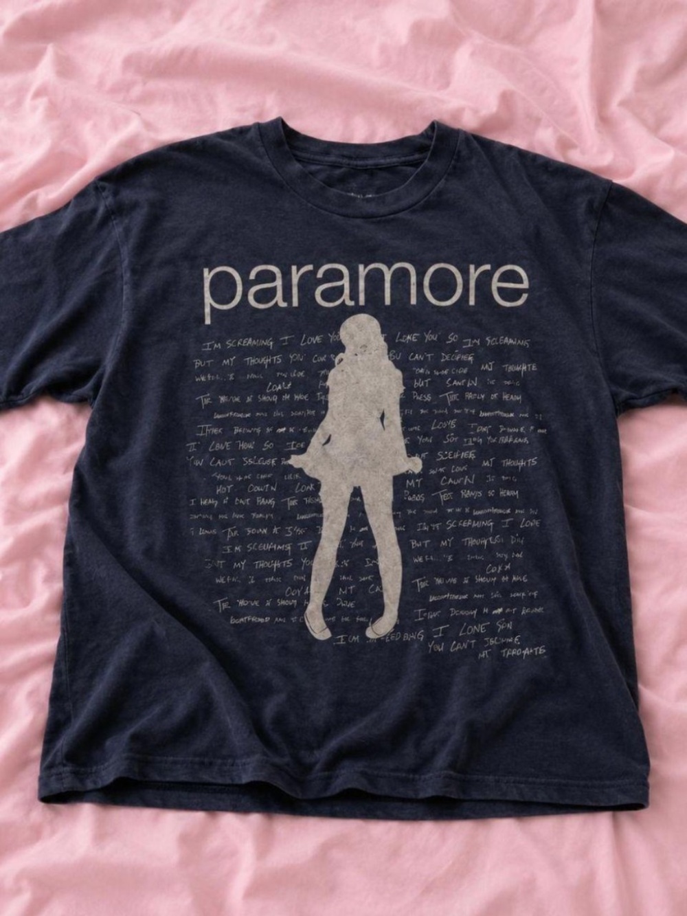 Gildan Black Paramore Graphic Tee with Cream Print